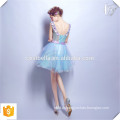 Custom Made Evening Dinner Dress Vestido de dama de honra Curto Light Blue Satin Elegant Dress Latest Design Prom Dress